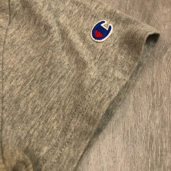 Rare HTF Champion 100th Anniversary GRAY Embroidery Logo T-Shirt Men's Small - Picture 7 of 10